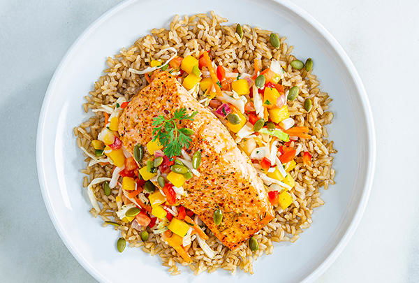 Mango-Lime Salmon & Rice Bowl